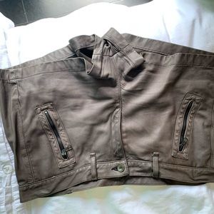 EUC Rag and Bone Taupe lamb leather shorts.